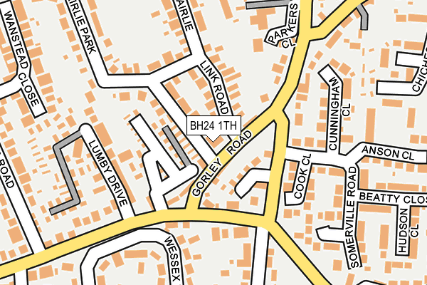 BH24 1TH map - OS OpenMap – Local (Ordnance Survey)