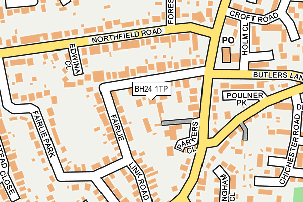 BH24 1TP map - OS OpenMap – Local (Ordnance Survey)