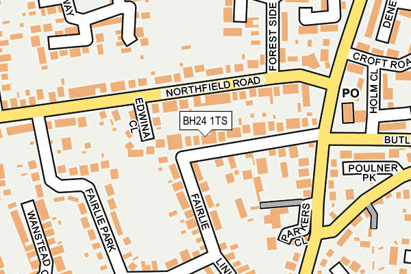 BH24 1TS map - OS OpenMap – Local (Ordnance Survey)