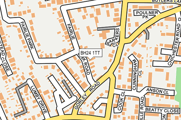 BH24 1TT map - OS OpenMap – Local (Ordnance Survey)