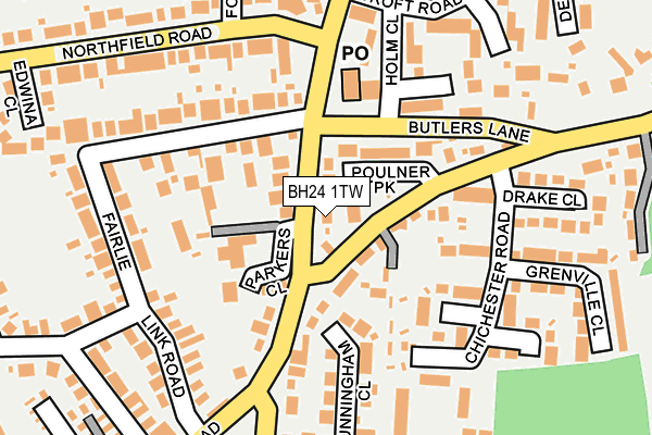 BH24 1TW map - OS OpenMap – Local (Ordnance Survey)