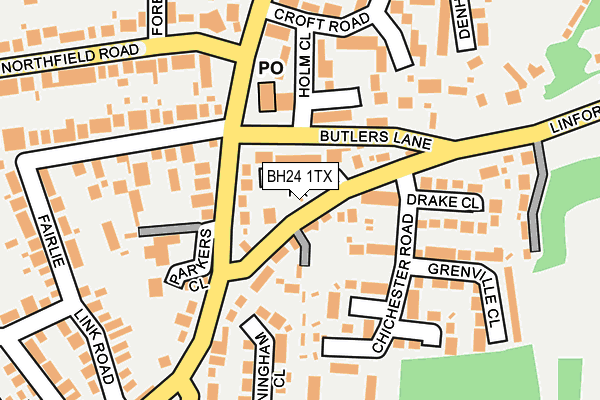 BH24 1TX map - OS OpenMap – Local (Ordnance Survey)