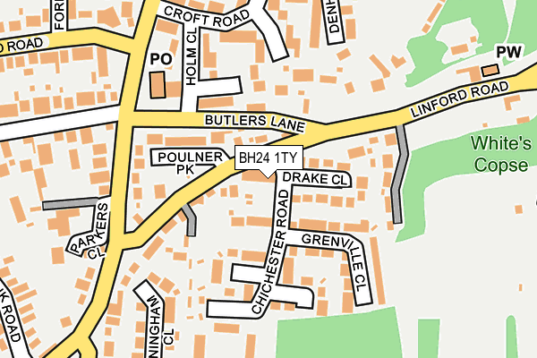 BH24 1TY map - OS OpenMap – Local (Ordnance Survey)