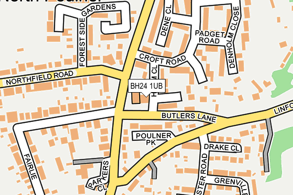 BH24 1UB map - OS OpenMap – Local (Ordnance Survey)