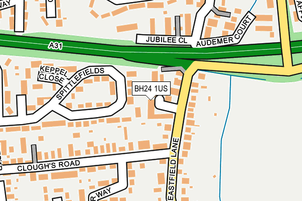 BH24 1US map - OS OpenMap – Local (Ordnance Survey)