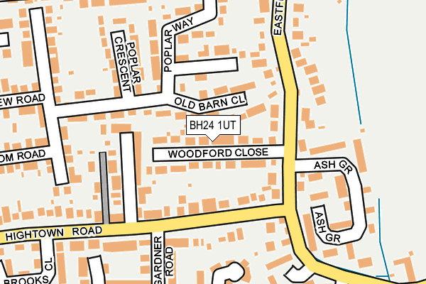 BH24 1UT map - OS OpenMap – Local (Ordnance Survey)