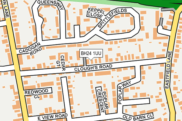 BH24 1UU map - OS OpenMap – Local (Ordnance Survey)