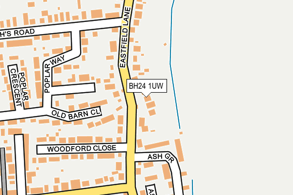 BH24 1UW map - OS OpenMap – Local (Ordnance Survey)