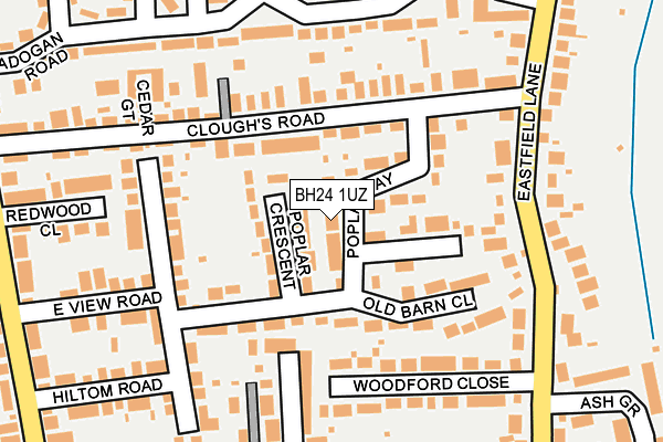 BH24 1UZ map - OS OpenMap – Local (Ordnance Survey)