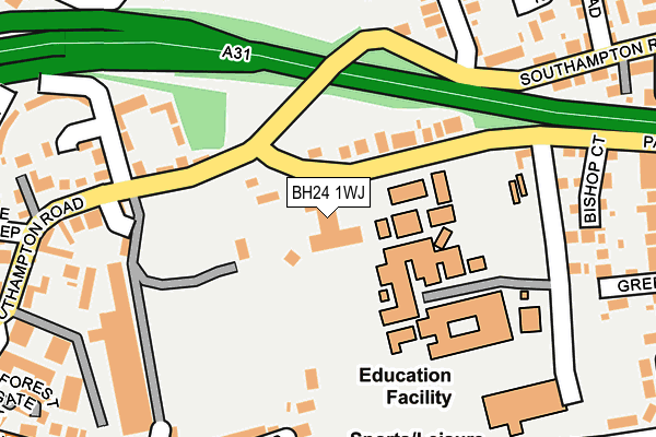 BH24 1WJ map - OS OpenMap – Local (Ordnance Survey)