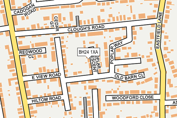 BH24 1XA map - OS OpenMap – Local (Ordnance Survey)