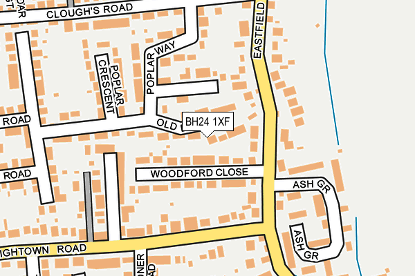 BH24 1XF map - OS OpenMap – Local (Ordnance Survey)
