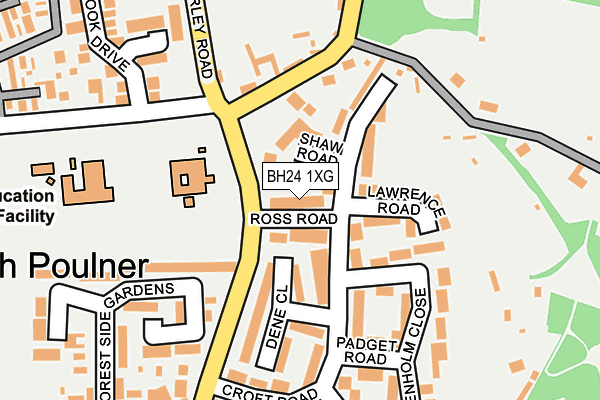 BH24 1XG map - OS OpenMap – Local (Ordnance Survey)