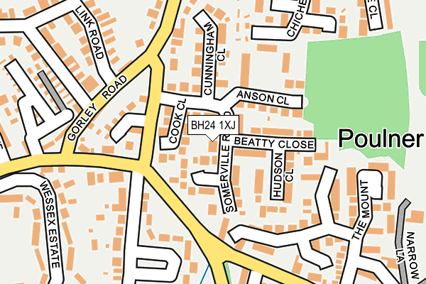 BH24 1XJ map - OS OpenMap – Local (Ordnance Survey)