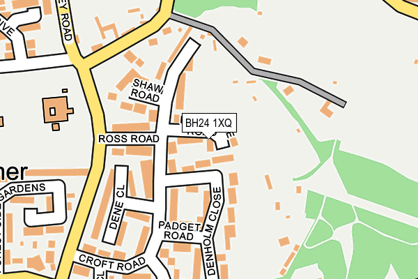BH24 1XQ map - OS OpenMap – Local (Ordnance Survey)