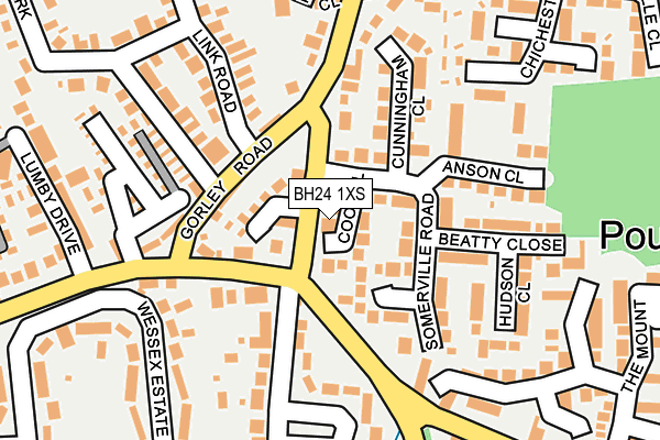 BH24 1XS map - OS OpenMap – Local (Ordnance Survey)