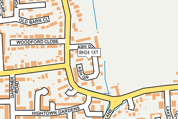 BH24 1XT map - OS OpenMap – Local (Ordnance Survey)