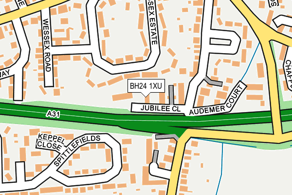BH24 1XU map - OS OpenMap – Local (Ordnance Survey)