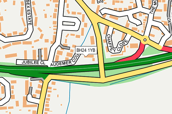 BH24 1YB map - OS OpenMap – Local (Ordnance Survey)