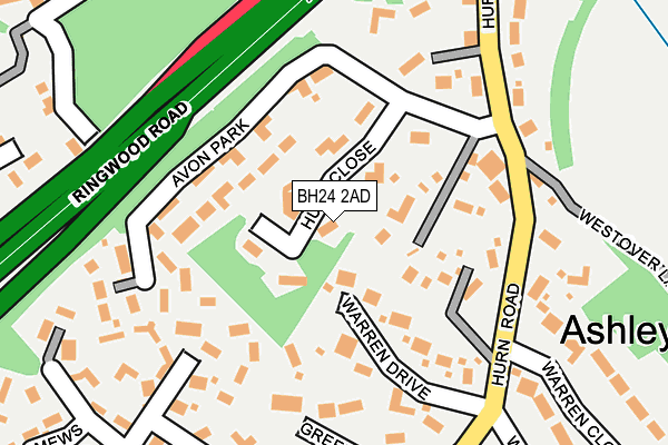 BH24 2AD map - OS OpenMap – Local (Ordnance Survey)
