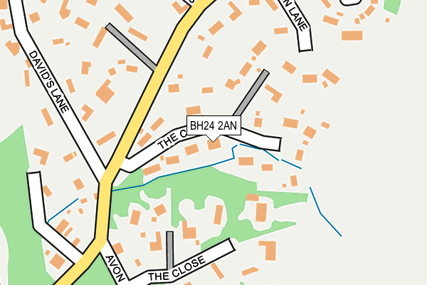 BH24 2AN map - OS OpenMap – Local (Ordnance Survey)