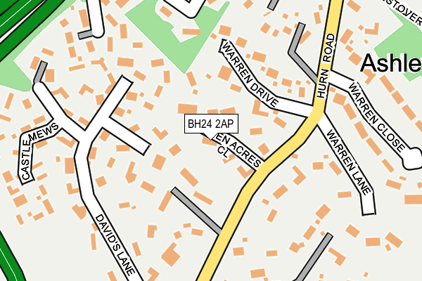 BH24 2AP map - OS OpenMap – Local (Ordnance Survey)