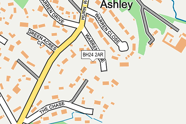 BH24 2AR map - OS OpenMap – Local (Ordnance Survey)