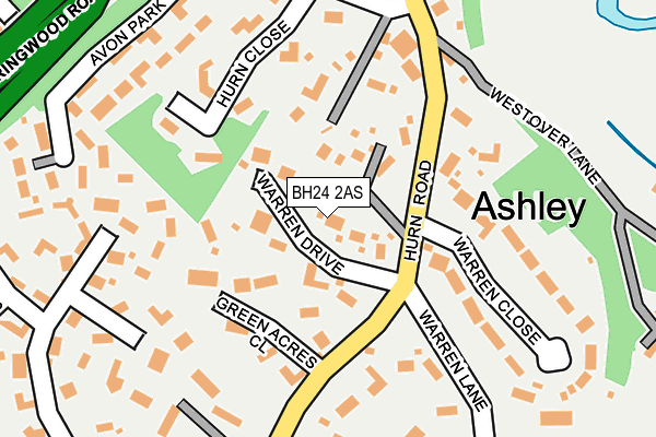 BH24 2AS map - OS OpenMap – Local (Ordnance Survey)