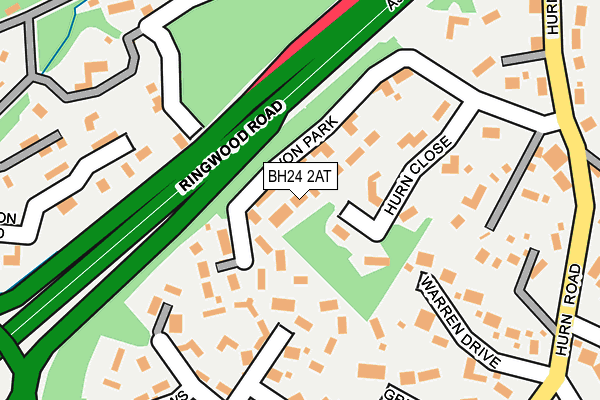 BH24 2AT map - OS OpenMap – Local (Ordnance Survey)