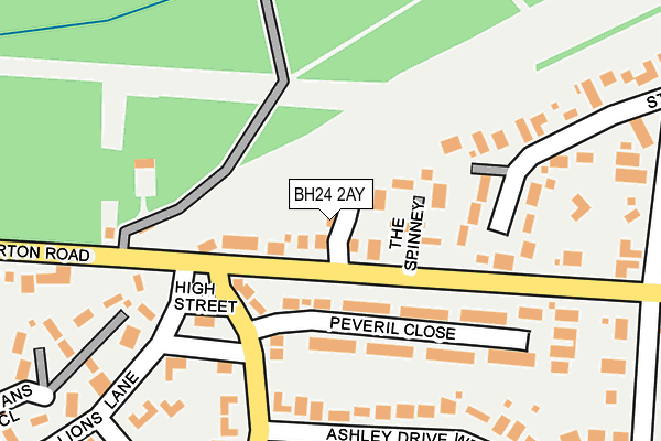 BH24 2AY map - OS OpenMap – Local (Ordnance Survey)