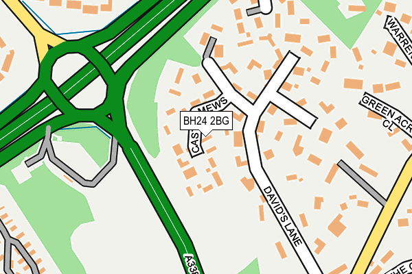 BH24 2BG map - OS OpenMap – Local (Ordnance Survey)