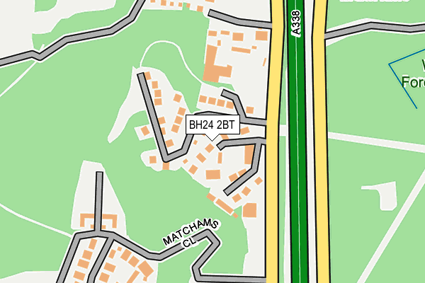 BH24 2BT map - OS OpenMap – Local (Ordnance Survey)