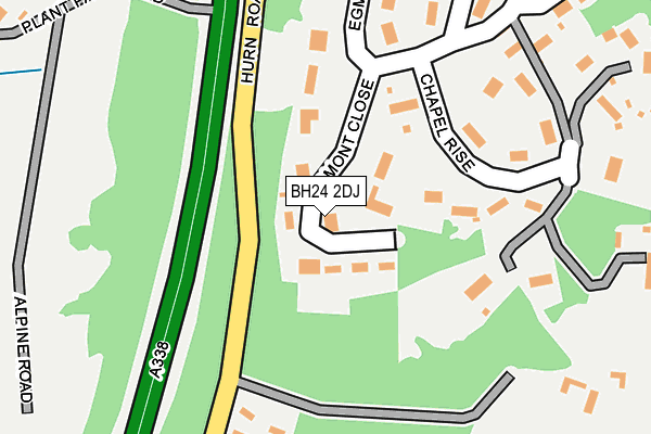 BH24 2DJ map - OS OpenMap – Local (Ordnance Survey)