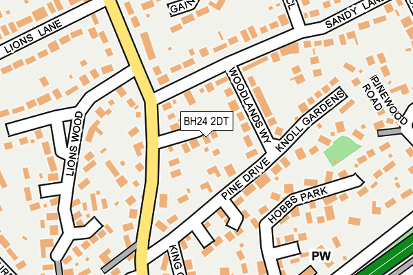 BH24 2DT map - OS OpenMap – Local (Ordnance Survey)
