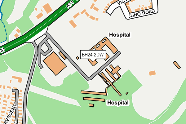 BH24 2DW map - OS OpenMap – Local (Ordnance Survey)