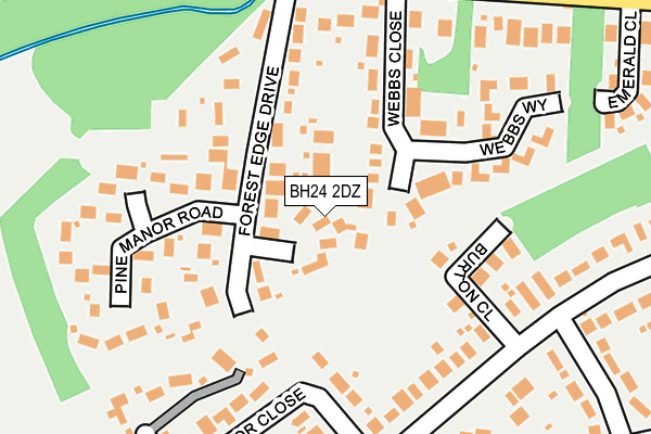 BH24 2DZ map - OS OpenMap – Local (Ordnance Survey)