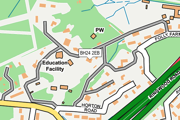 BH24 2EB map - OS OpenMap – Local (Ordnance Survey)