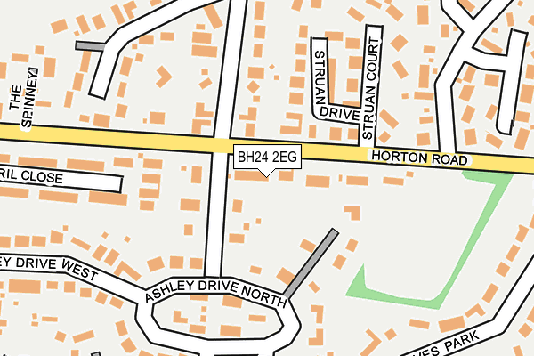 BH24 2EG map - OS OpenMap – Local (Ordnance Survey)