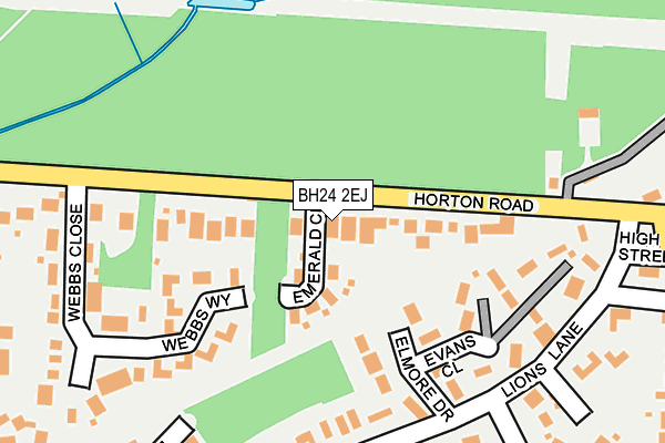 BH24 2EJ map - OS OpenMap – Local (Ordnance Survey)