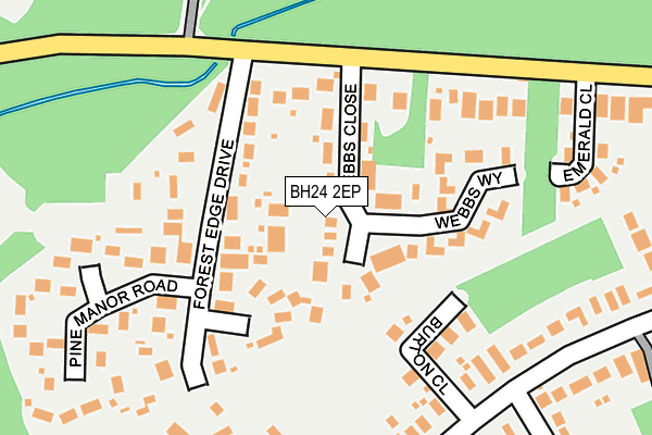 BH24 2EP map - OS OpenMap – Local (Ordnance Survey)