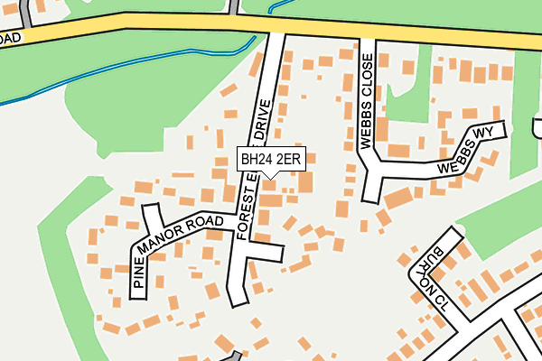 BH24 2ER map - OS OpenMap – Local (Ordnance Survey)