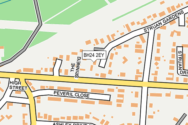 BH24 2EY map - OS OpenMap – Local (Ordnance Survey)