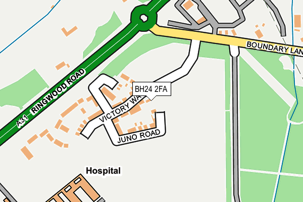 BH24 2FA map - OS OpenMap – Local (Ordnance Survey)