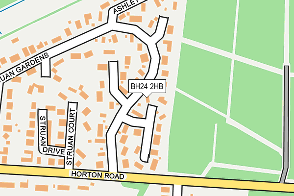 BH24 2HB map - OS OpenMap – Local (Ordnance Survey)
