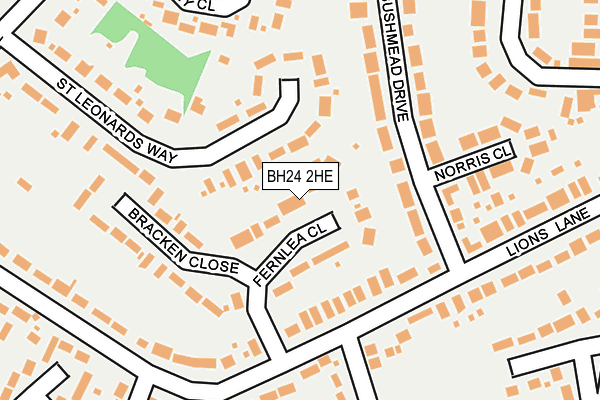BH24 2HE map - OS OpenMap – Local (Ordnance Survey)