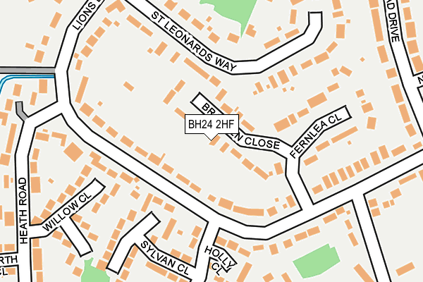 BH24 2HF map - OS OpenMap – Local (Ordnance Survey)