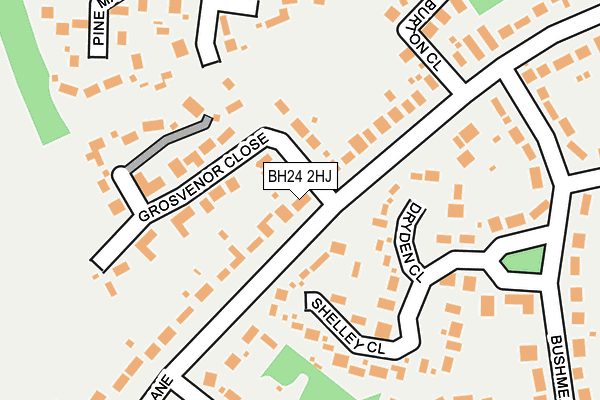 BH24 2HJ map - OS OpenMap – Local (Ordnance Survey)