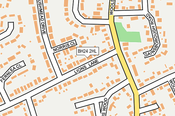 BH24 2HL map - OS OpenMap – Local (Ordnance Survey)