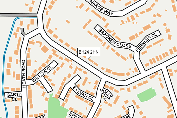 BH24 2HN map - OS OpenMap – Local (Ordnance Survey)