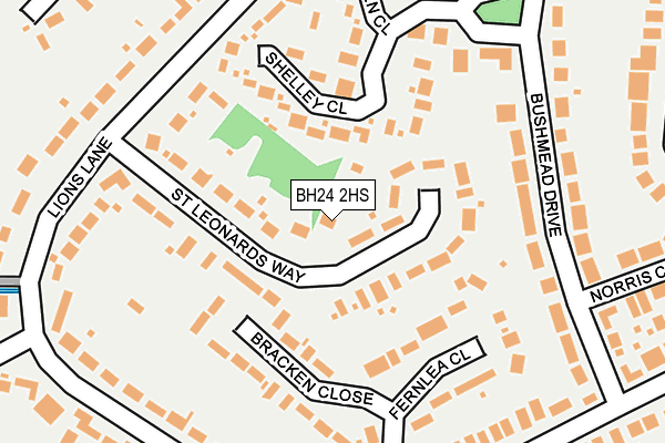 BH24 2HS map - OS OpenMap – Local (Ordnance Survey)